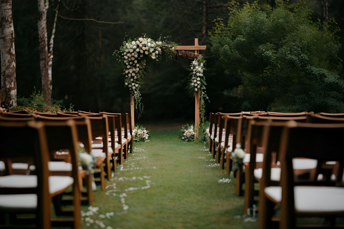 Outdoor wedding ceremony.