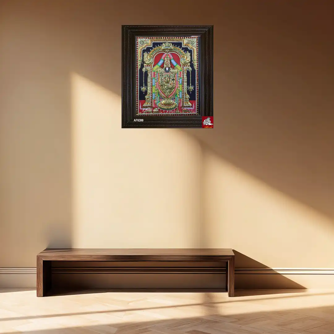 Tanjore painting of Lord Balaji (Tirupati Venkateswara)