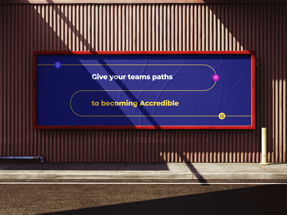 Accredible billboard designed by Bart Fish