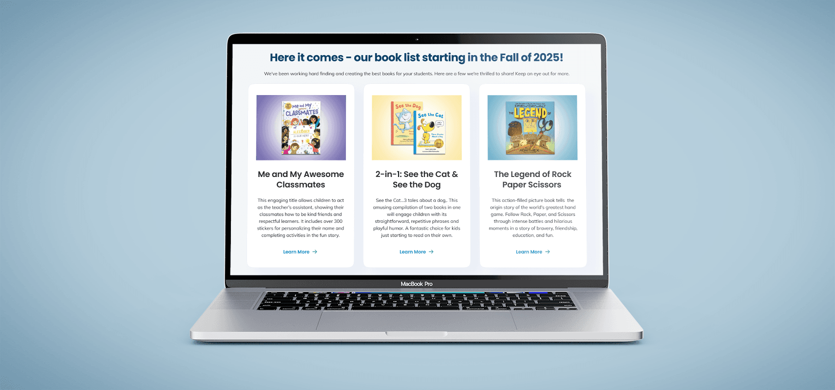 Landing Page Book Selections