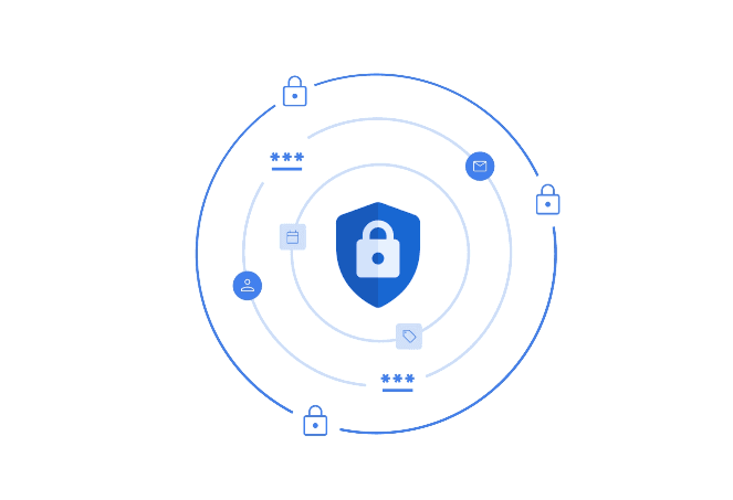 A secure data shield graphic featuring a lock symbol, illustrating the launch of 'Confidential Matching' for enhanced first-party data security.