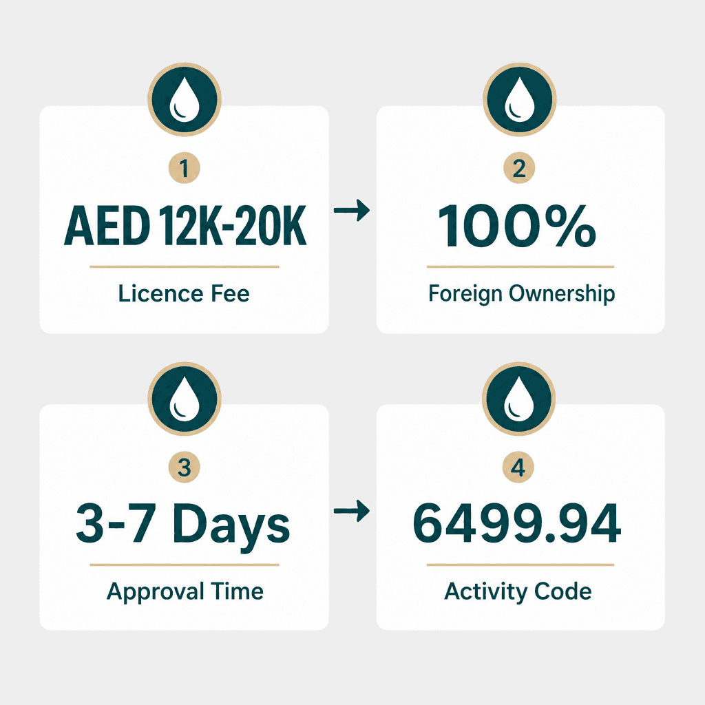 Infographic: Investment In Water Enterprises & Development Business License in Dubai: Cost and Requirements