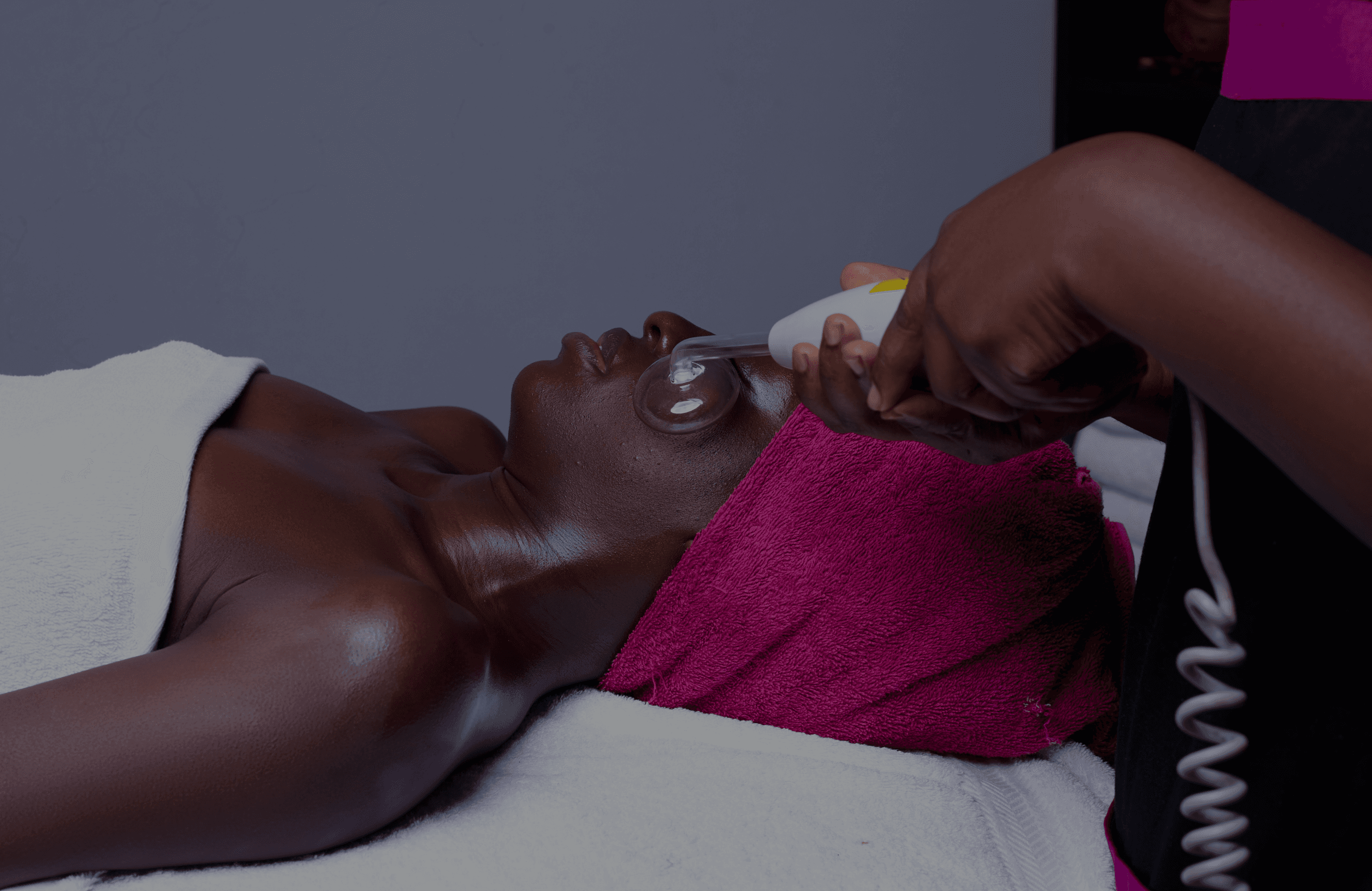 Advanced mobile facial treatment and dermal precision ritual performed in a private Sandton residency.