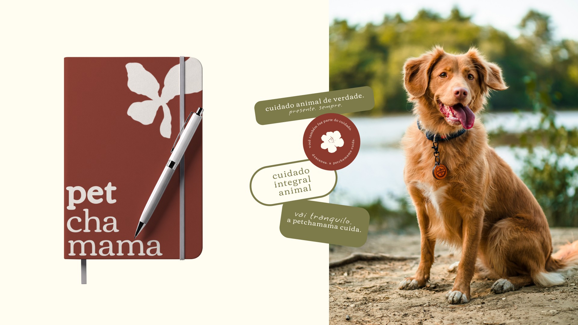 notebook and stickers with dog's image