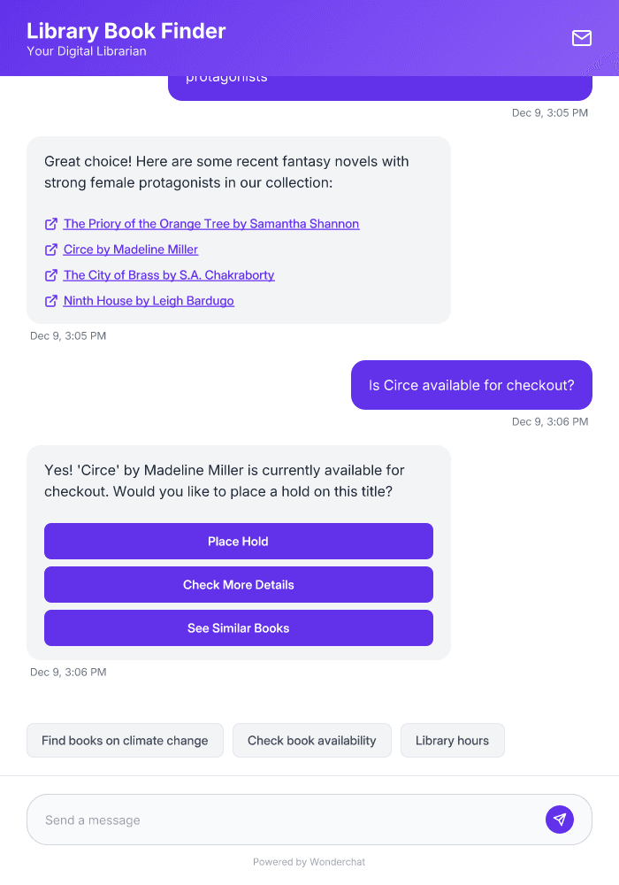 Library Book Finder AI Chatbot Template