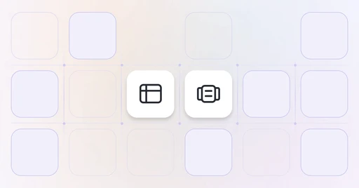 Two icons representing tables and cards on a pale background