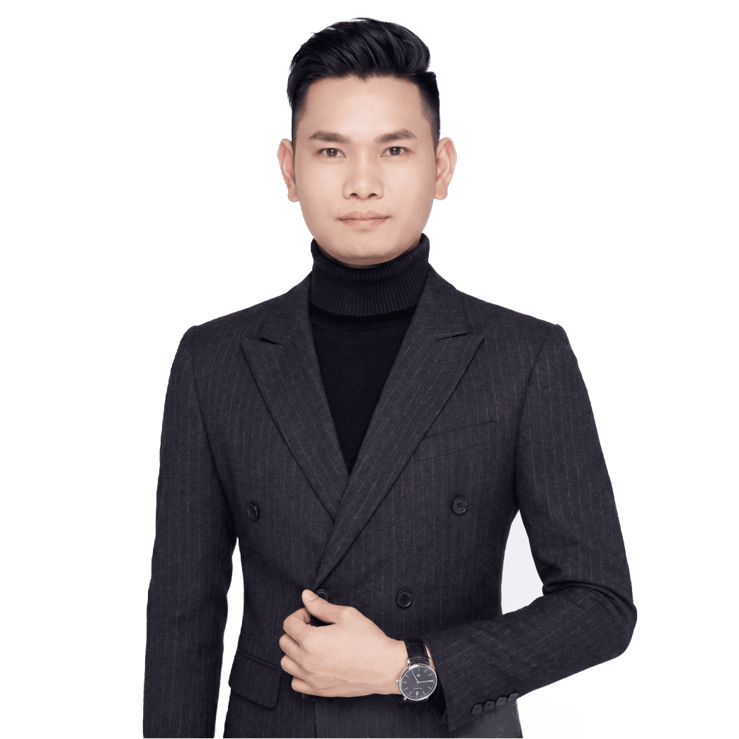 A man in a suit smoking a cigarette (Background Removed)