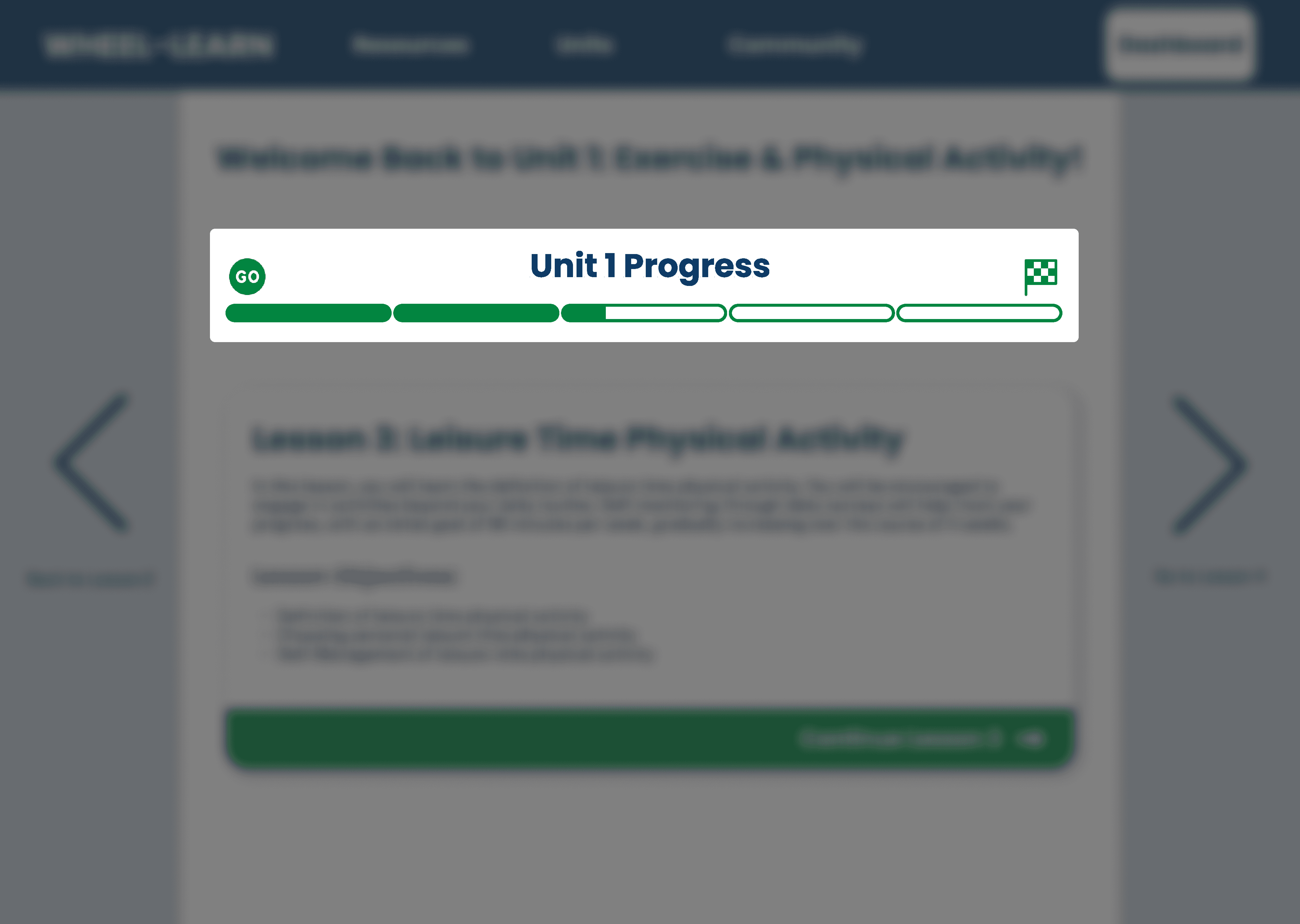 A mockup image that highlights a green progress bar design.