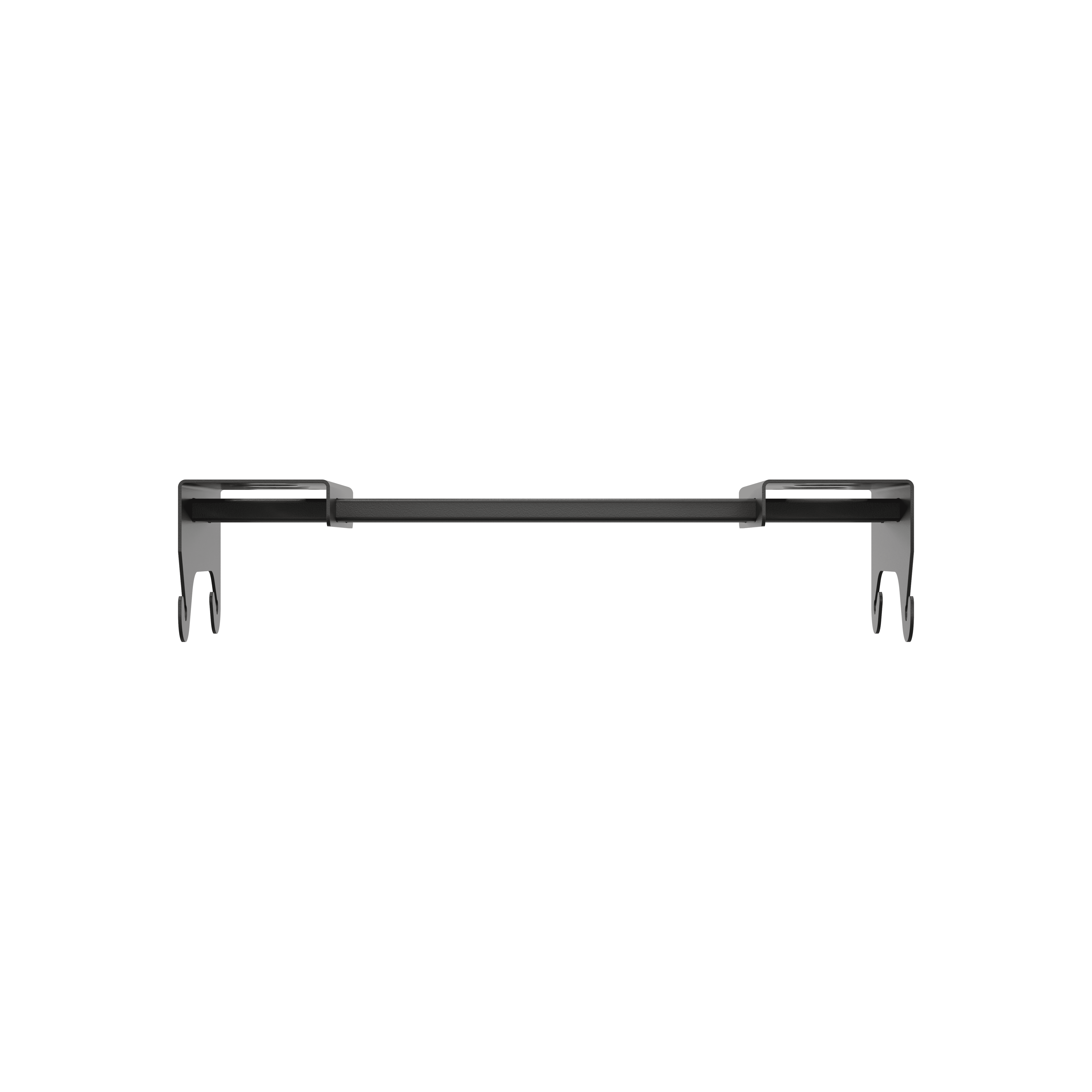 Black metal bracket with two hooks