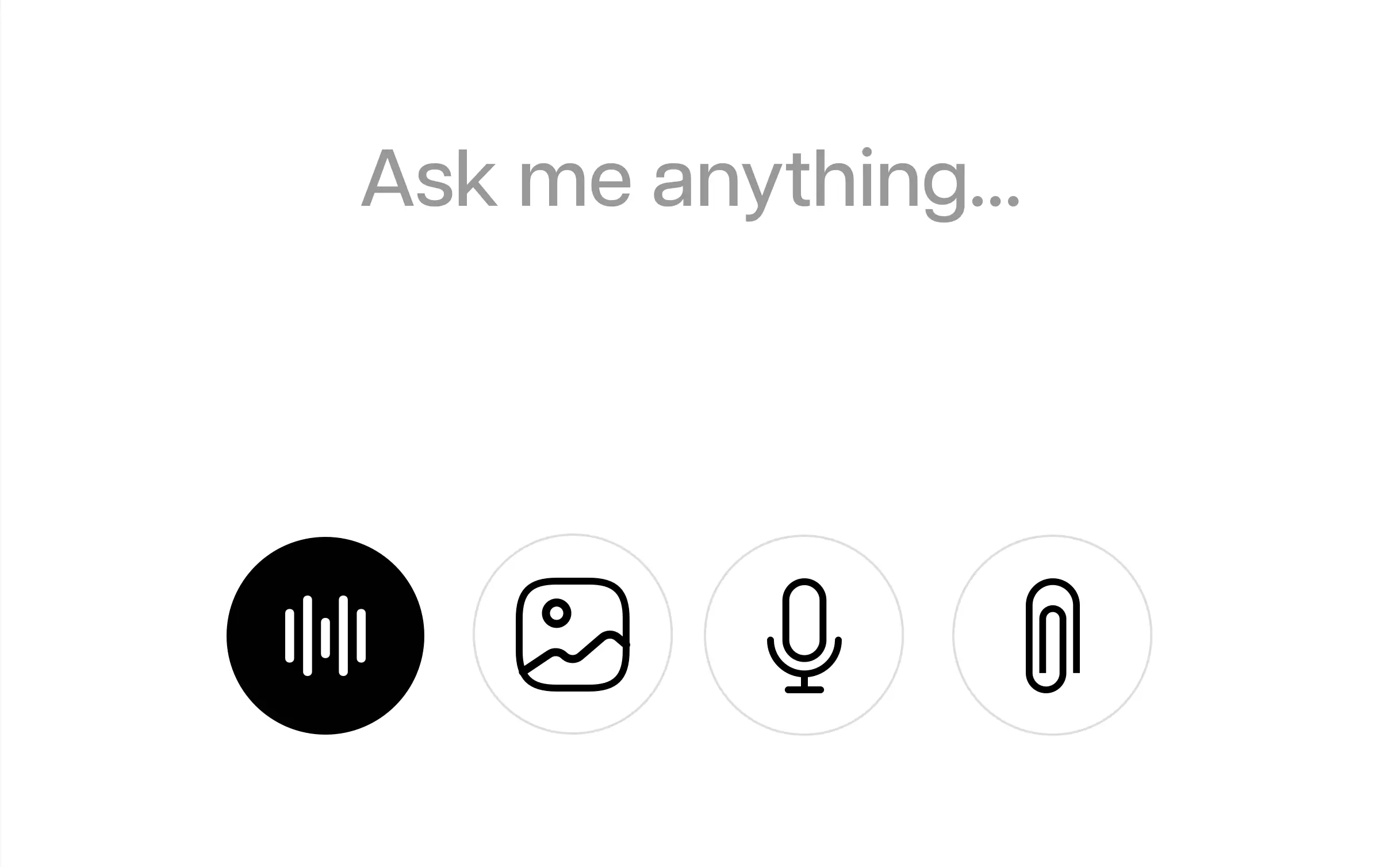 Input area of an AI chat app