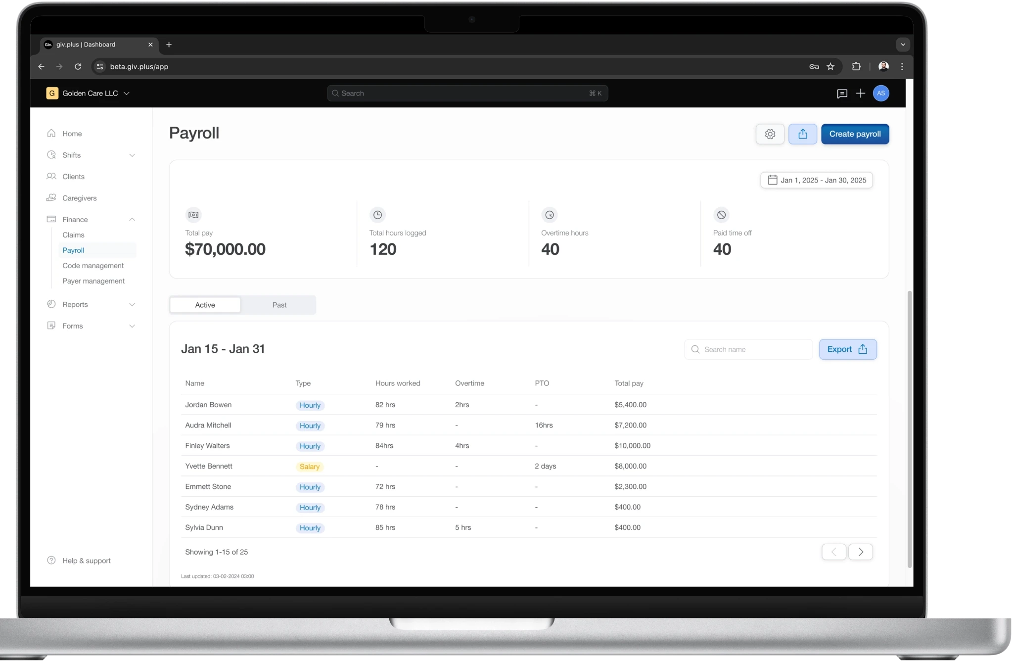 Giv Revenue Management software.