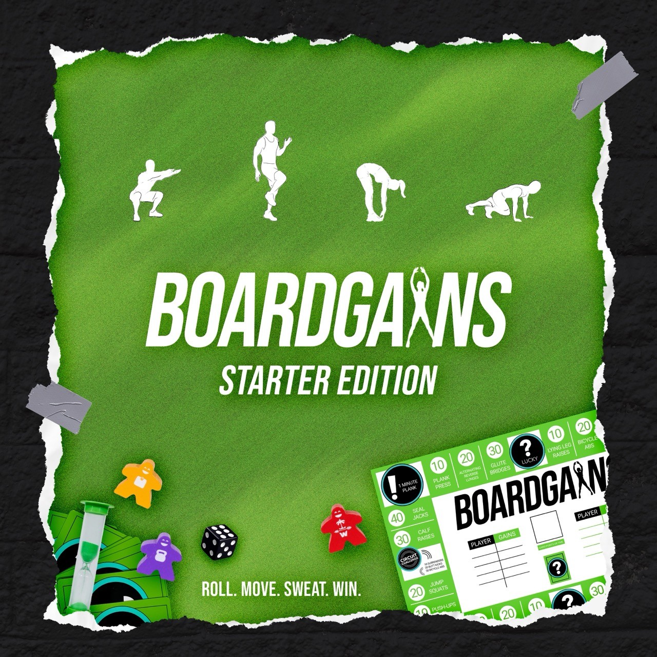 BoardGains Starter Edition board game packaging shown with printed game materials.