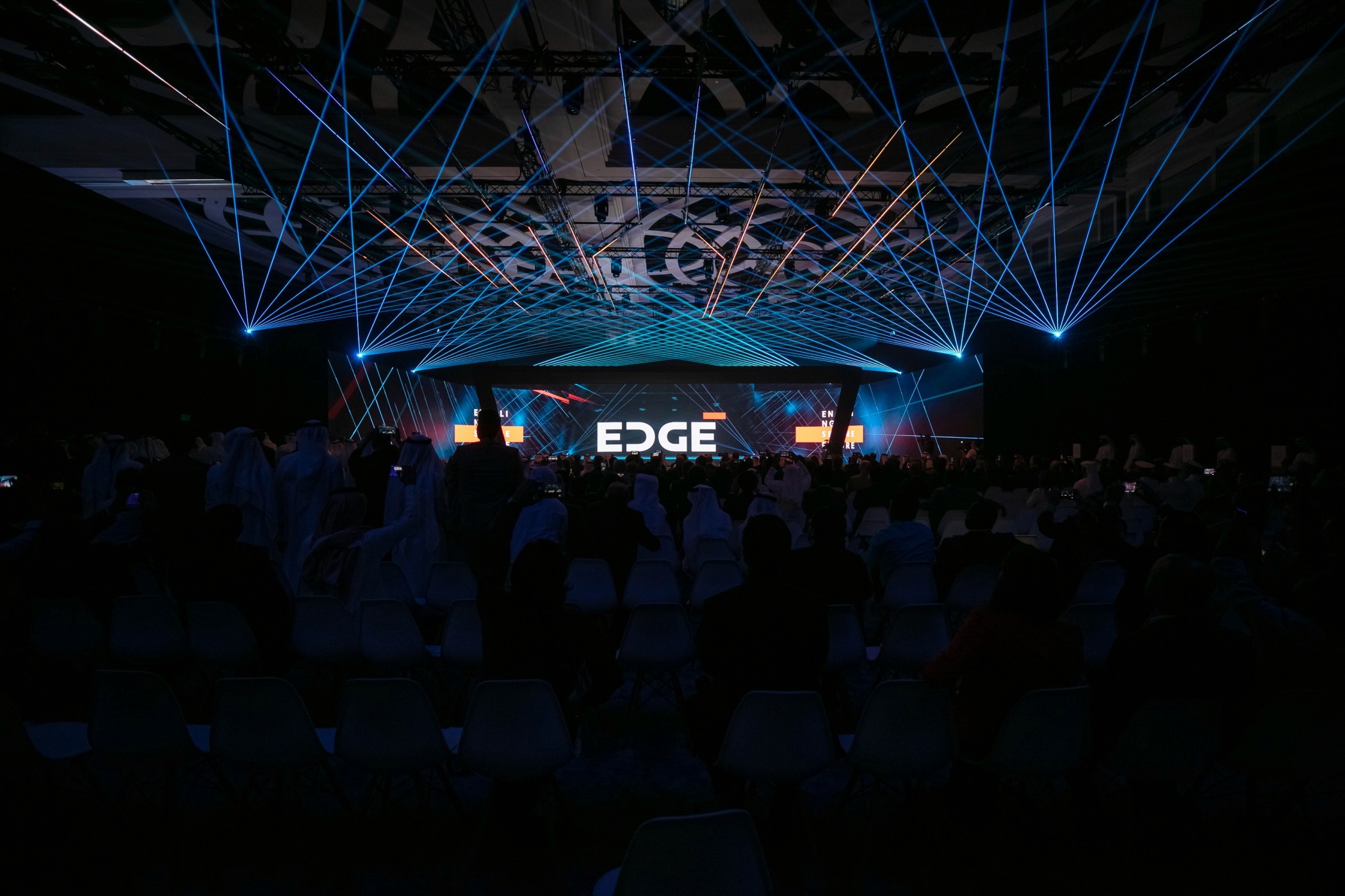 Stage lights for edge launch event