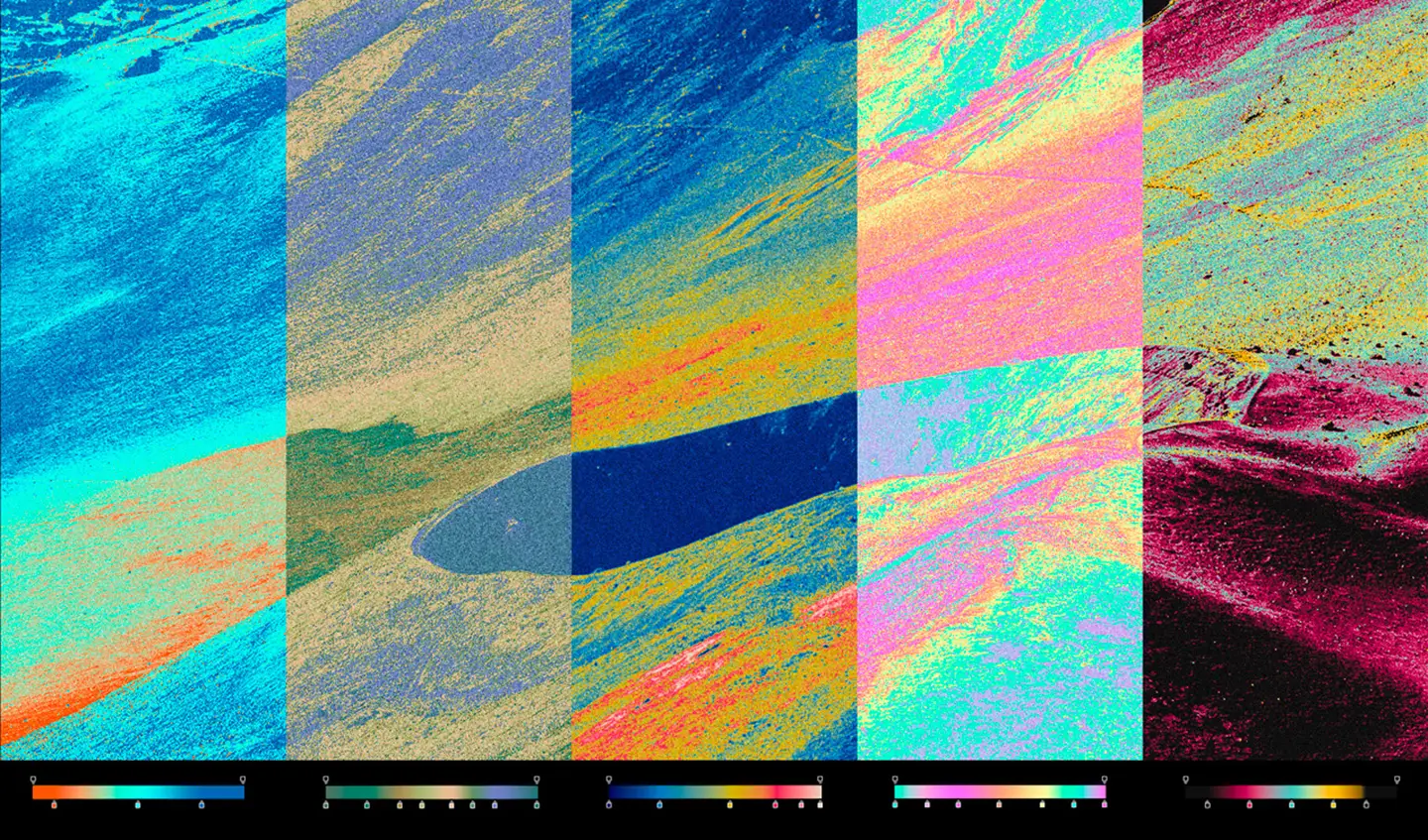 Detailed preview of vivid color transitions and thermal heatmap effects using professional Photoshop gradient maps