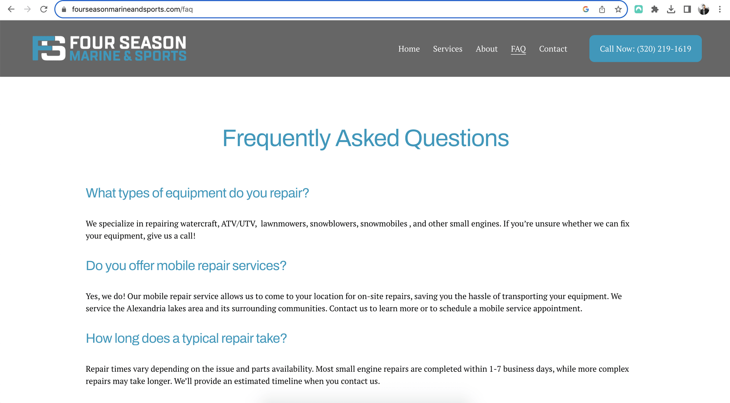 Four Season Marine FAQ Page