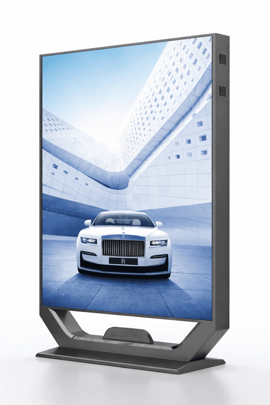 a red, blue and green fluid painting on a black background