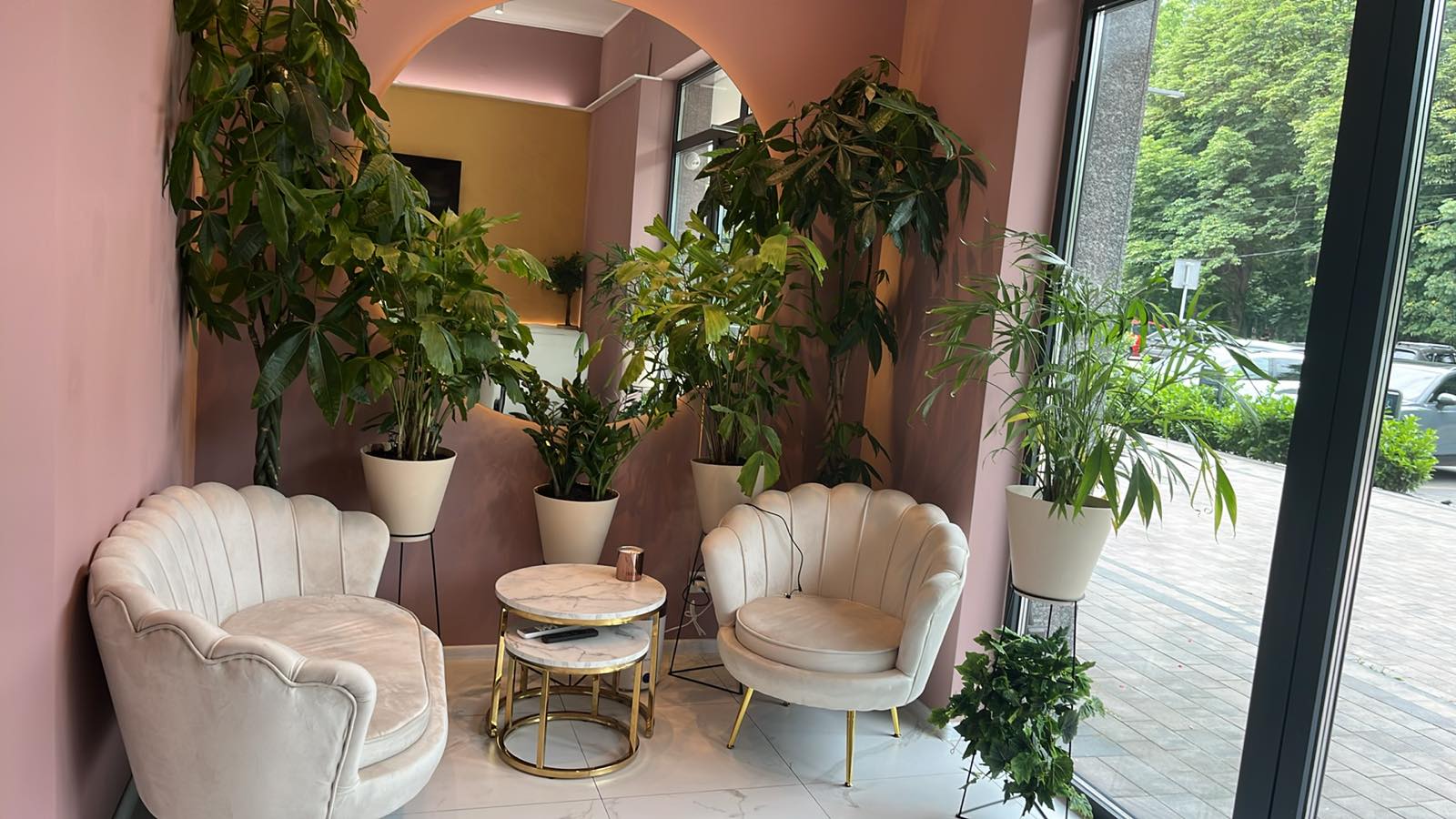 Warm luxury salon detail
