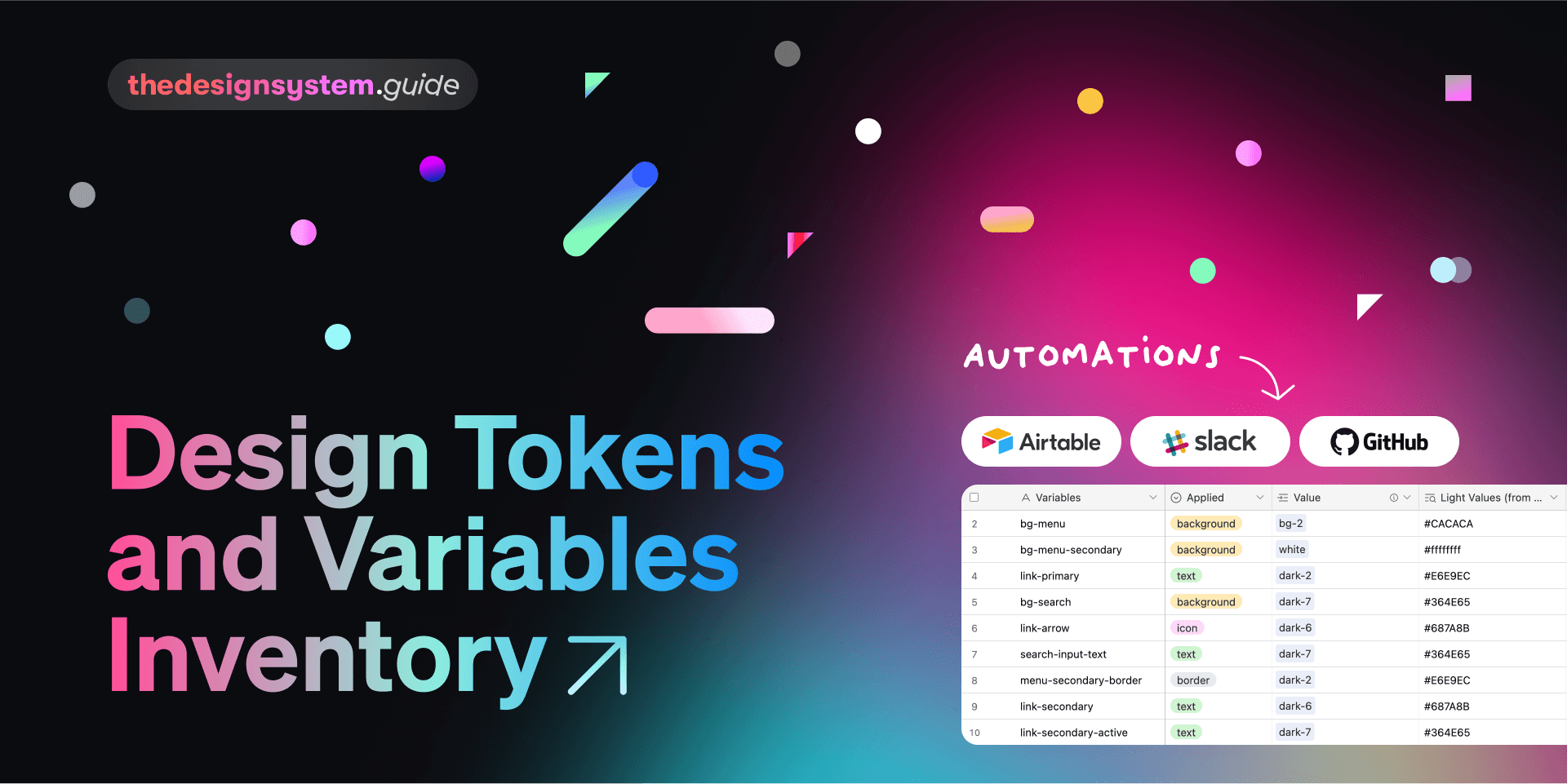 Design Tokens and Variables Inventory
