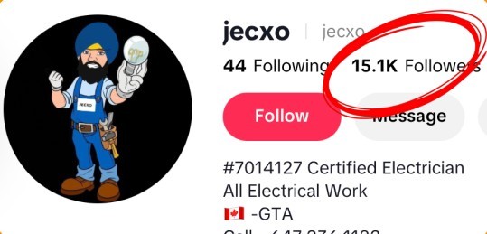 TikTok profile 3 months later with 15.1K followers