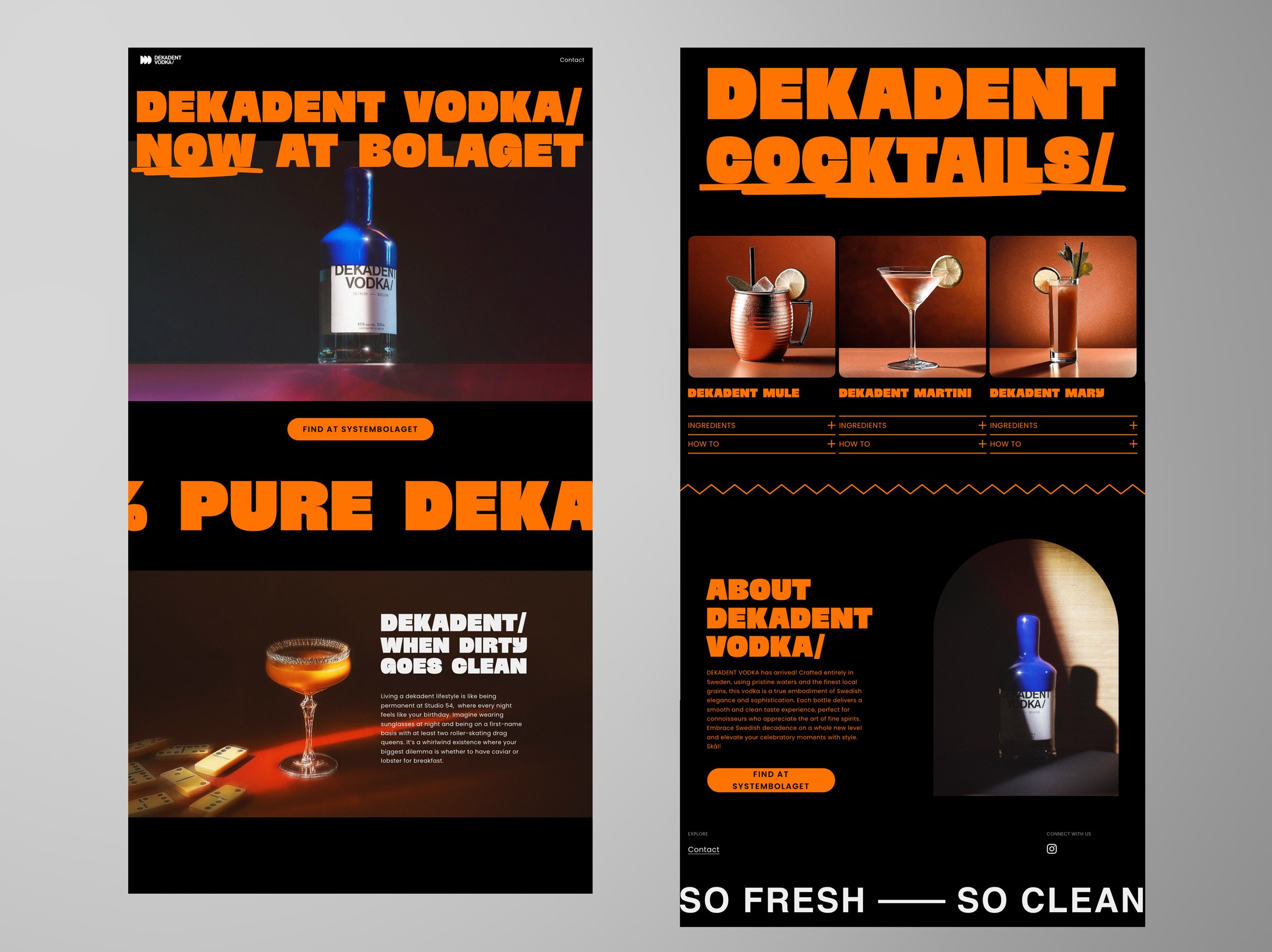 Dekadent Vodka webbdesign