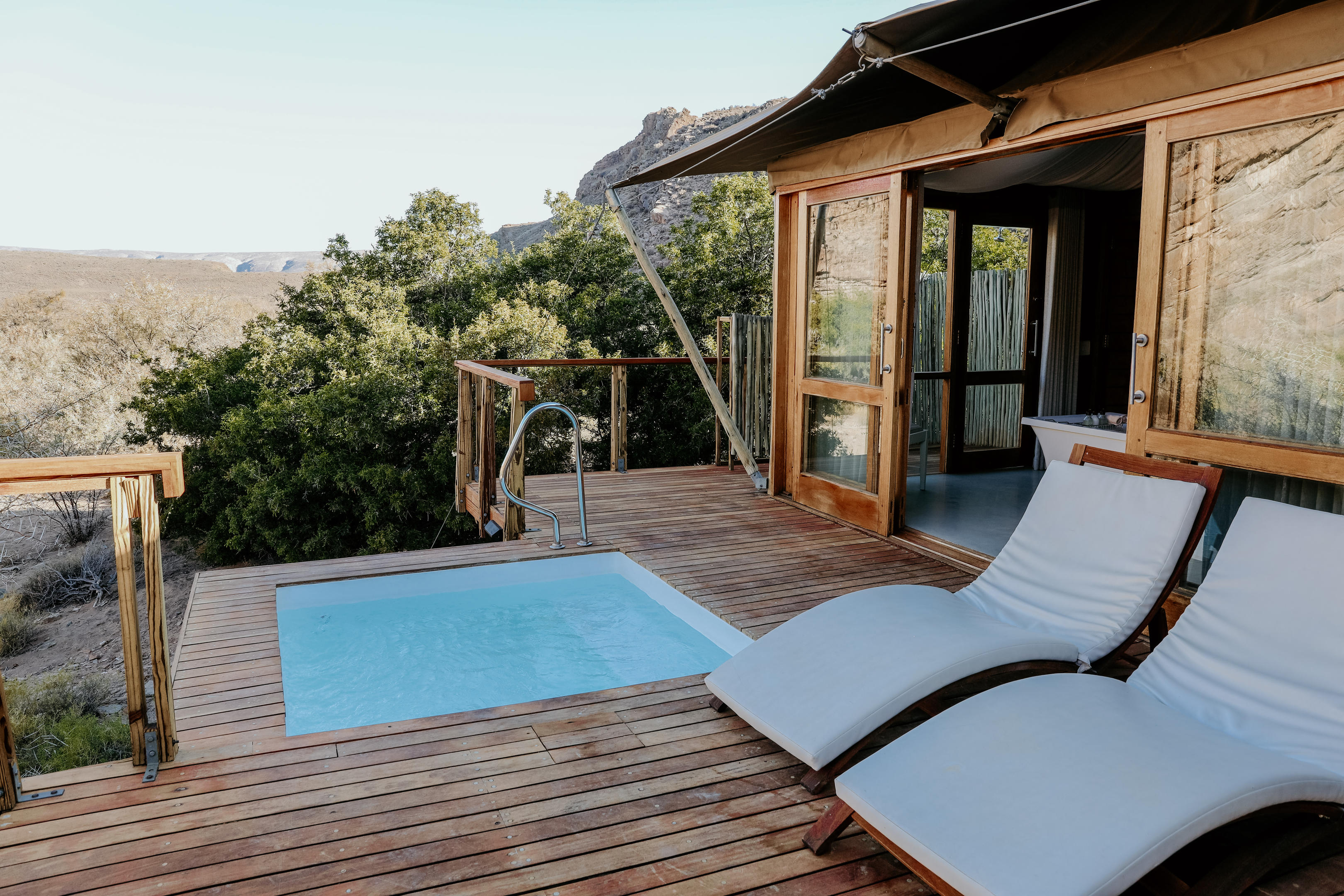 Suite Pool, Dwyka Tented Lodge, Sanbona, Little Karoo, aesplore, Cape Town & Cape Safari