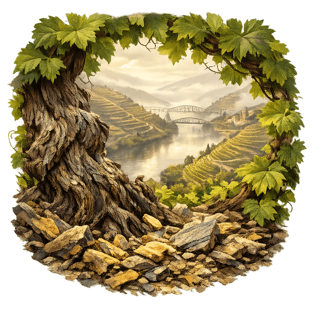 Detailed graphic of the Baixo Corgo wine region.