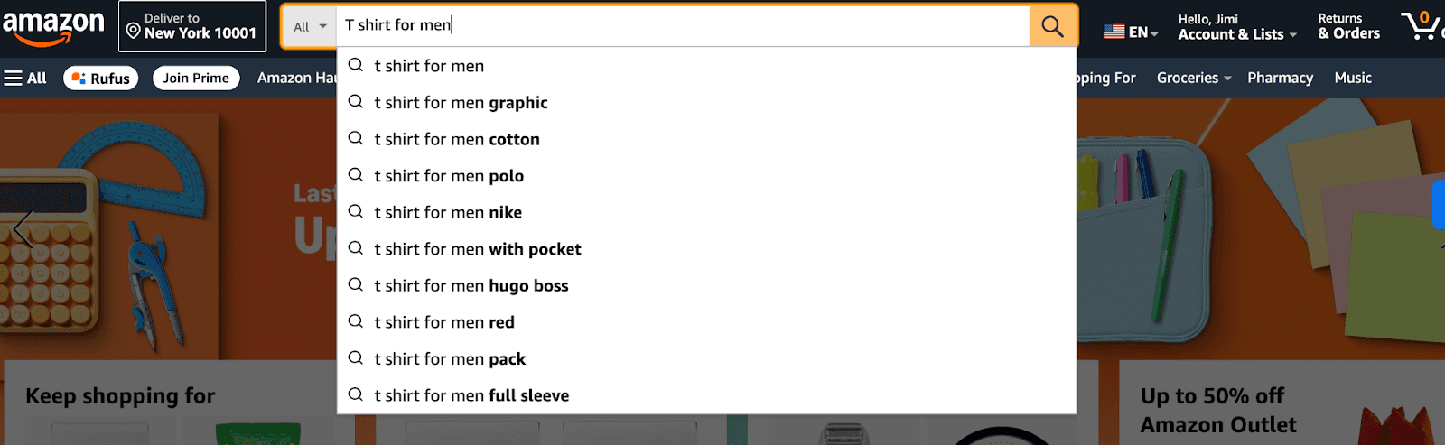 Example of Amazon’s Autocomplete For Keyword Research&nbsp;