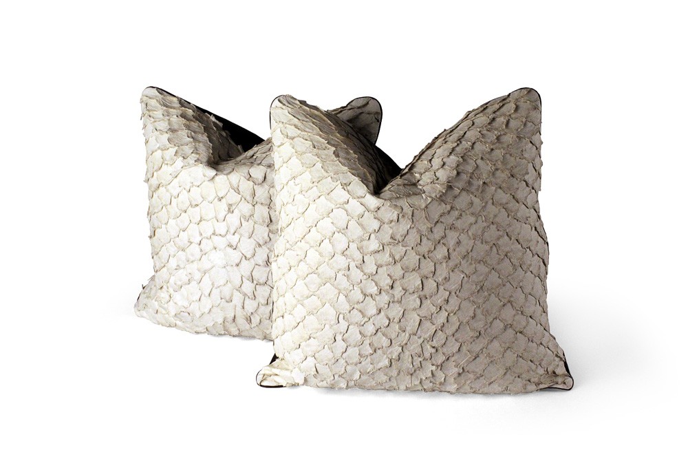 white pirarucu leather jacket