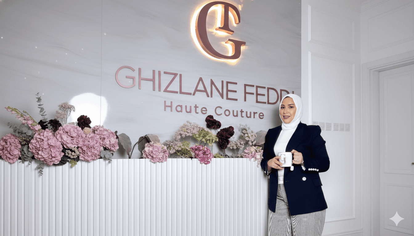 Ghizlain Feddi Moroccan Fashion Designer In her Private Showroom in Bahrain