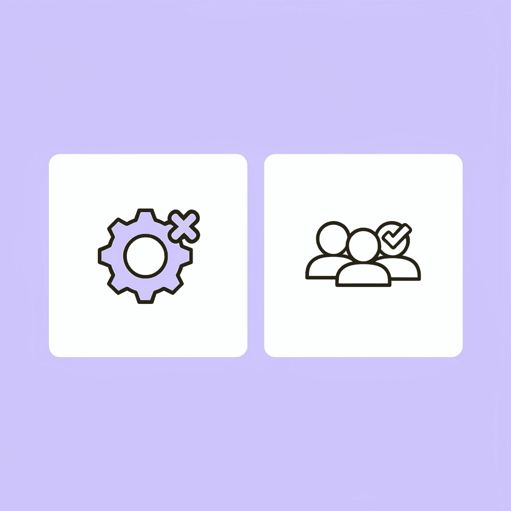 Comparison showing technical-only approach versus change management approach to AI integration
