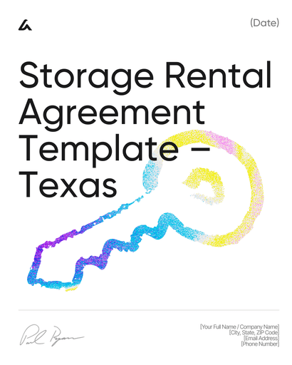 Storage Rental Agreement Template – Texas