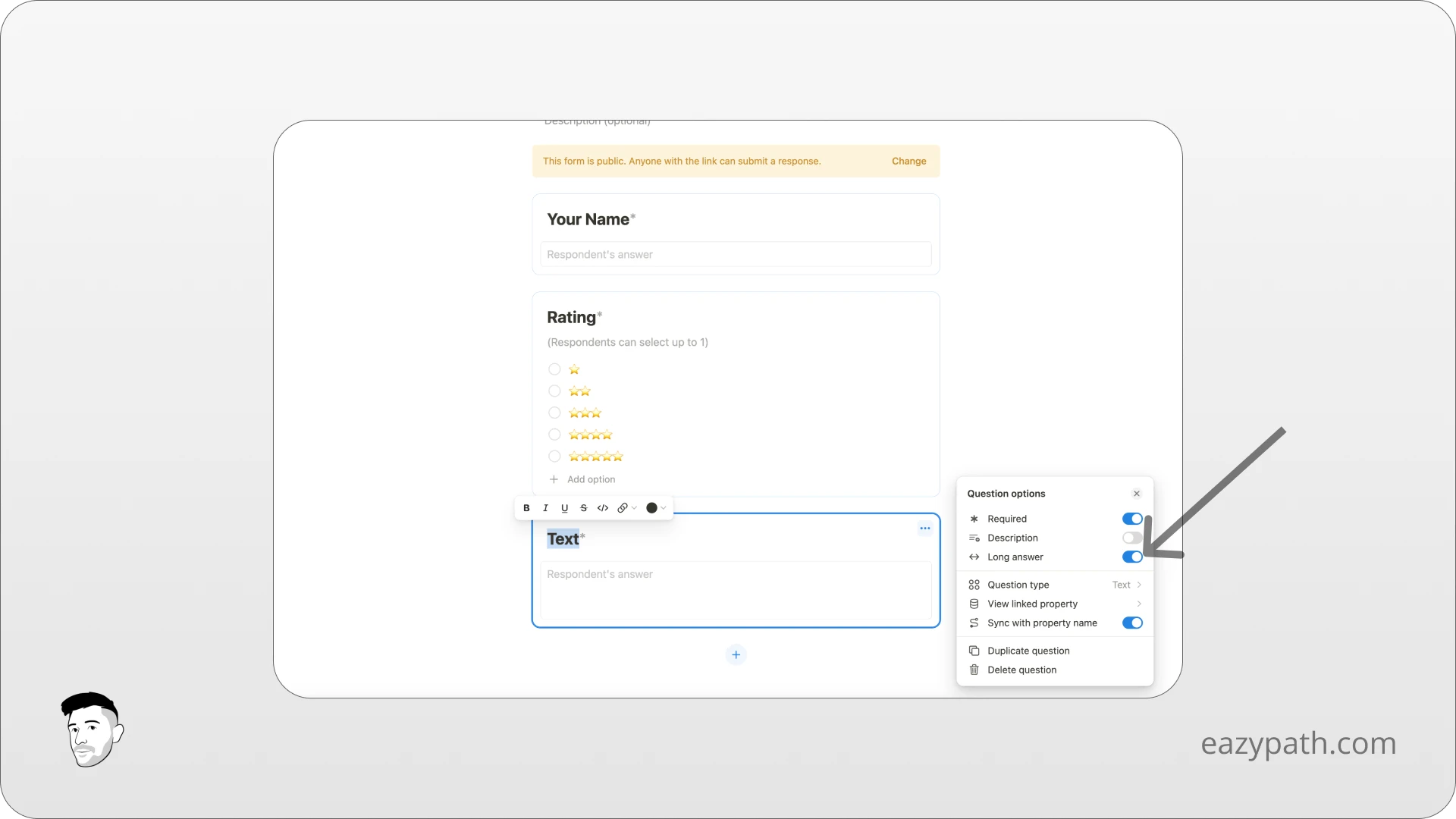 How To Create A Simple Form In Notion - Form Review Field