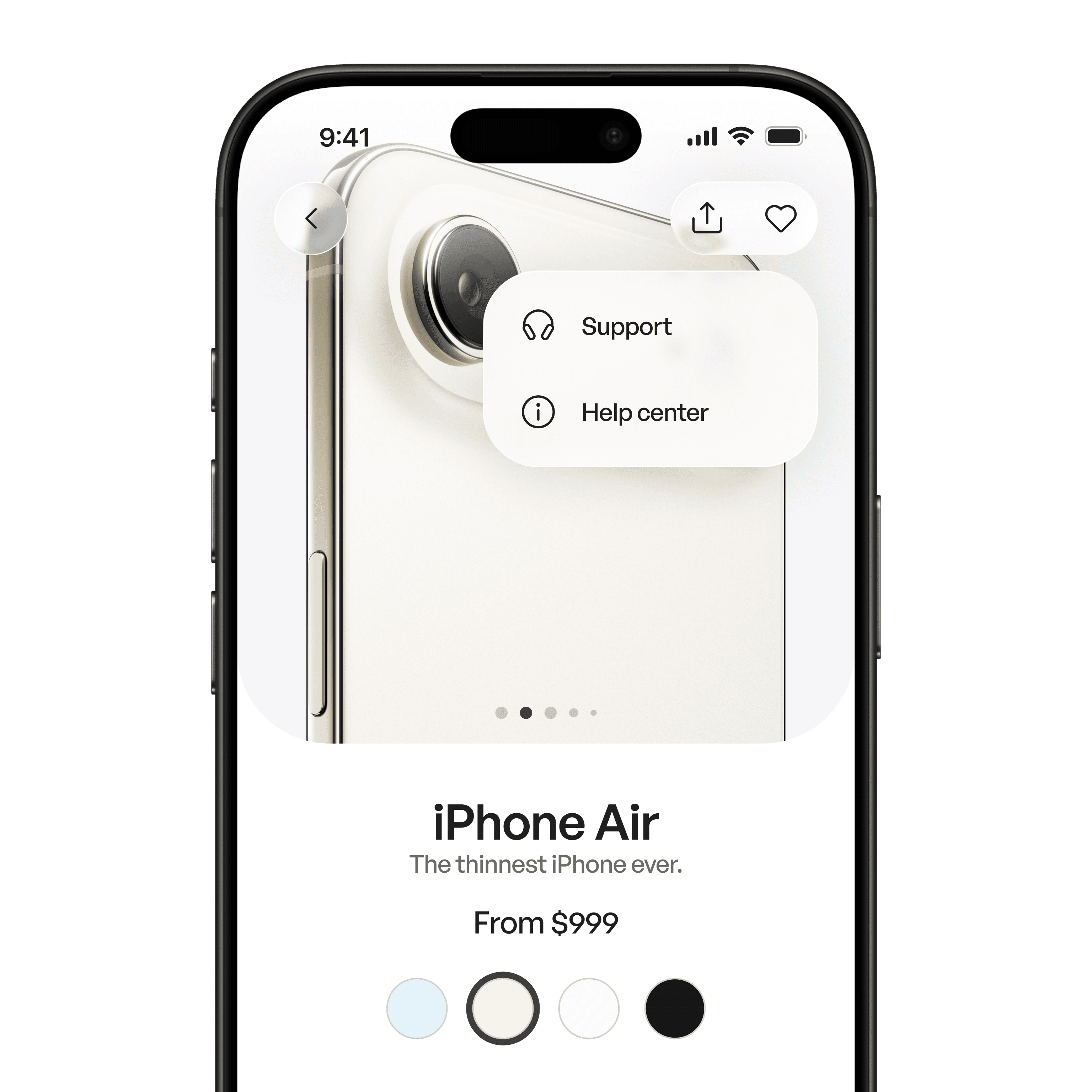 Menu example in design system 3 by Sigma