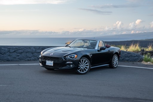 Black Fiat 124 Spider For Rent In Kona On Big Island of Hawaii