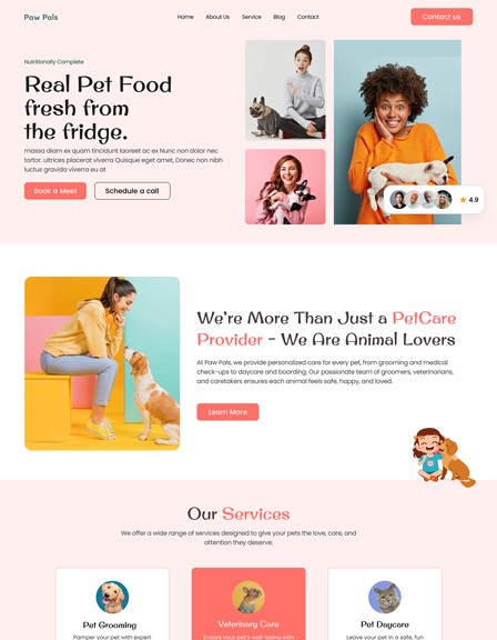 Paw Pals GHL website template for Pet stores