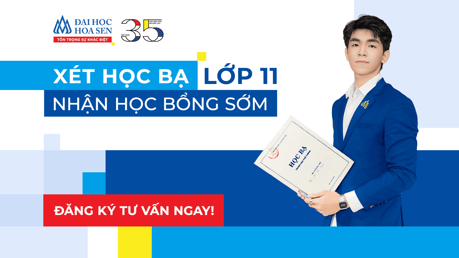 2k8 Xét học bạ lớp 11 – Nhận học bổng sớm từ HSU ngay!