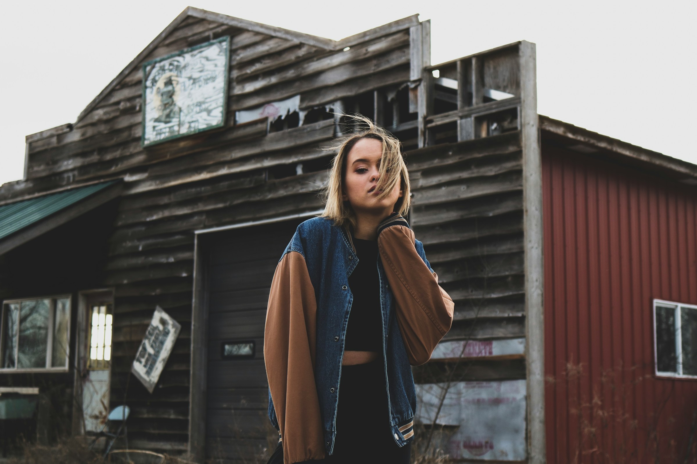 Girl Wearing Blue and Brown Jacket - Colors That Go with Brown Clothes