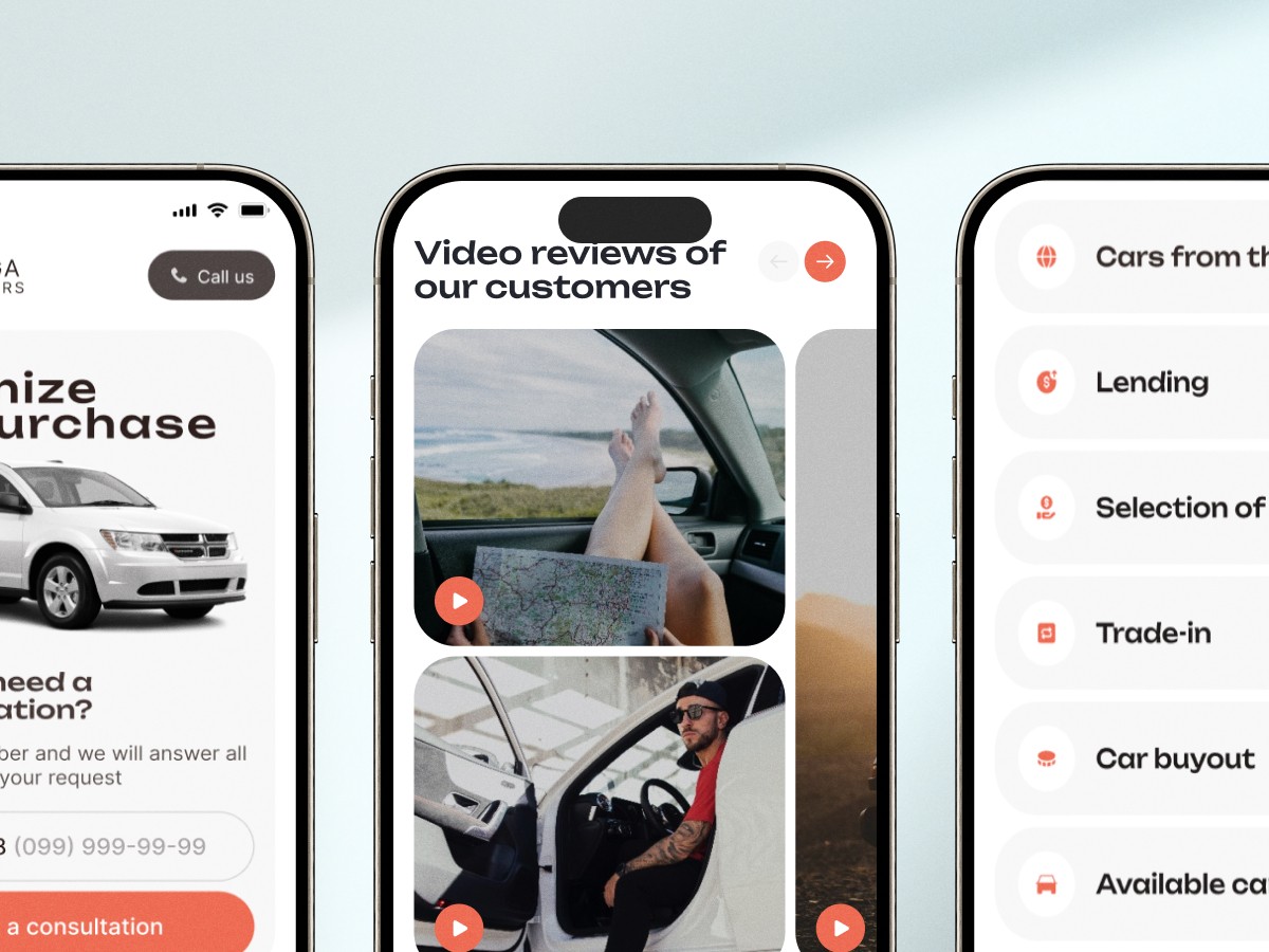 Automotive marketplace website with vehicle listings and car dealership services