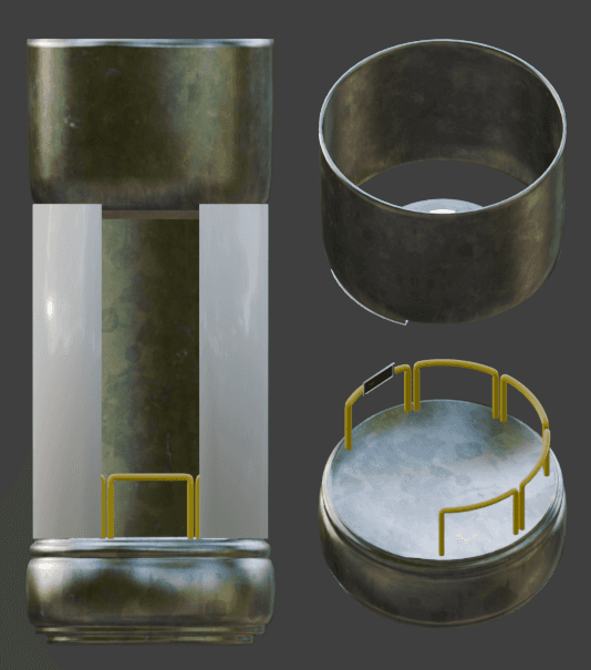 The model of elevator and orthographic view.