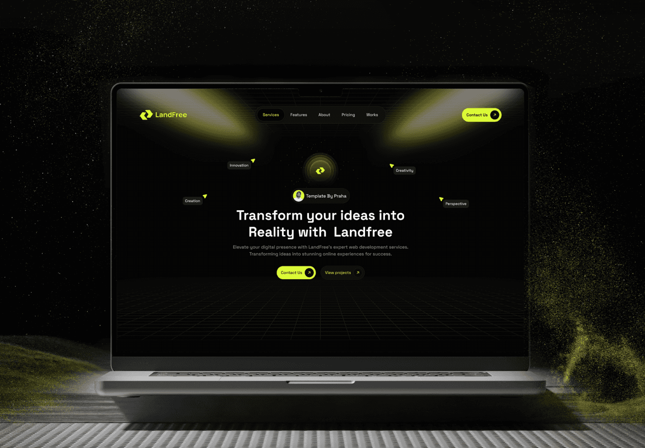 Landfree Landing Page App Desktop Entwicklung