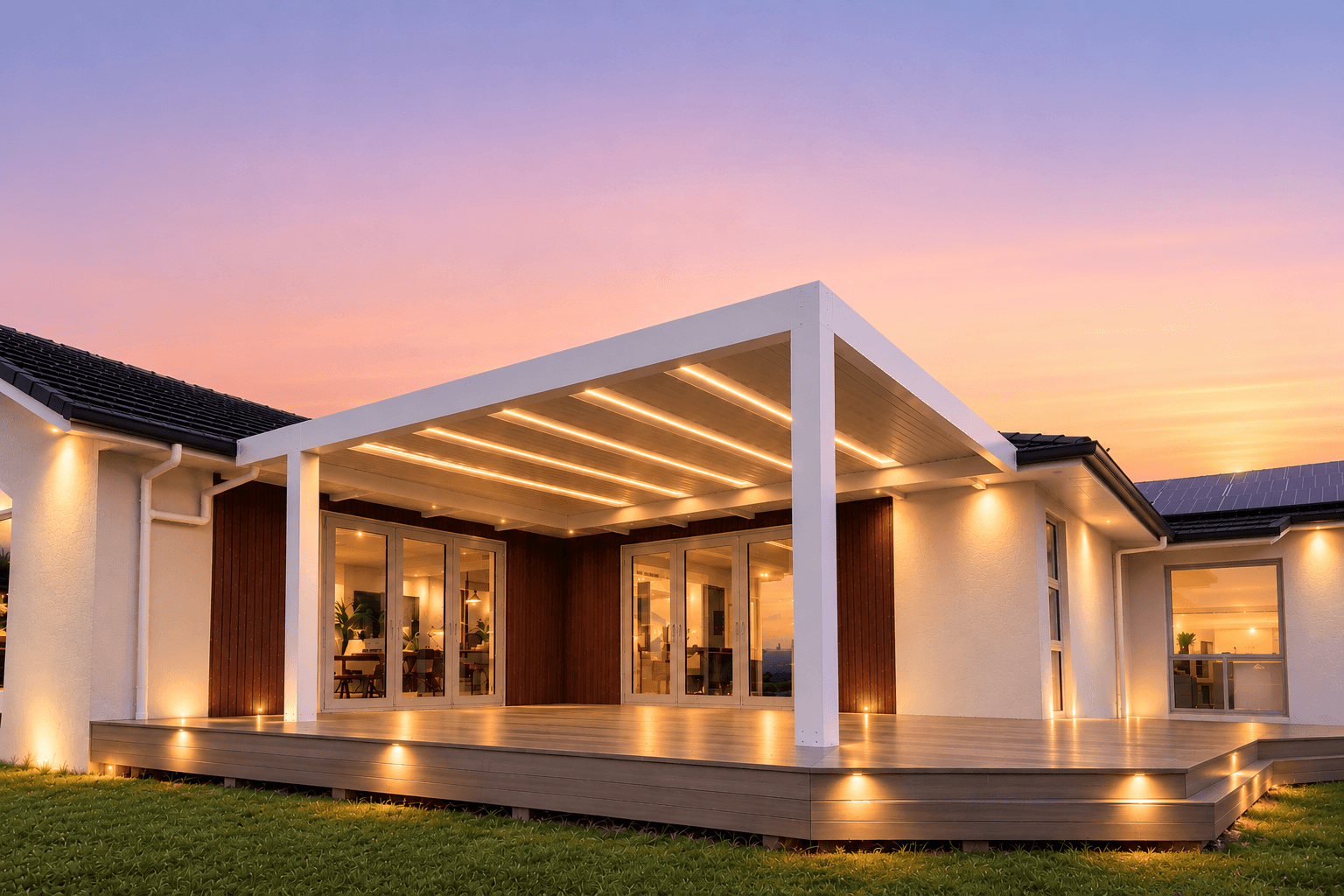 kudos fusion pergola sunset view