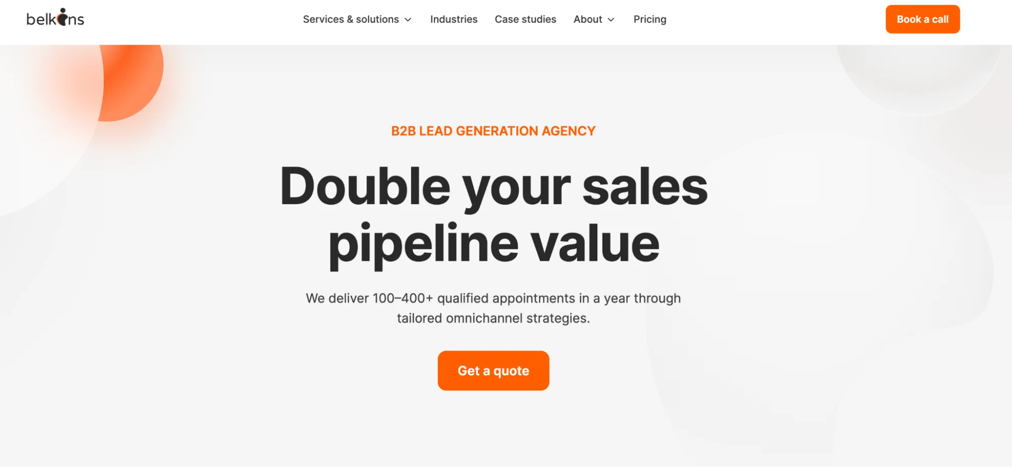 Belkins.io homepage: B2B appointment setting and lead generation agency