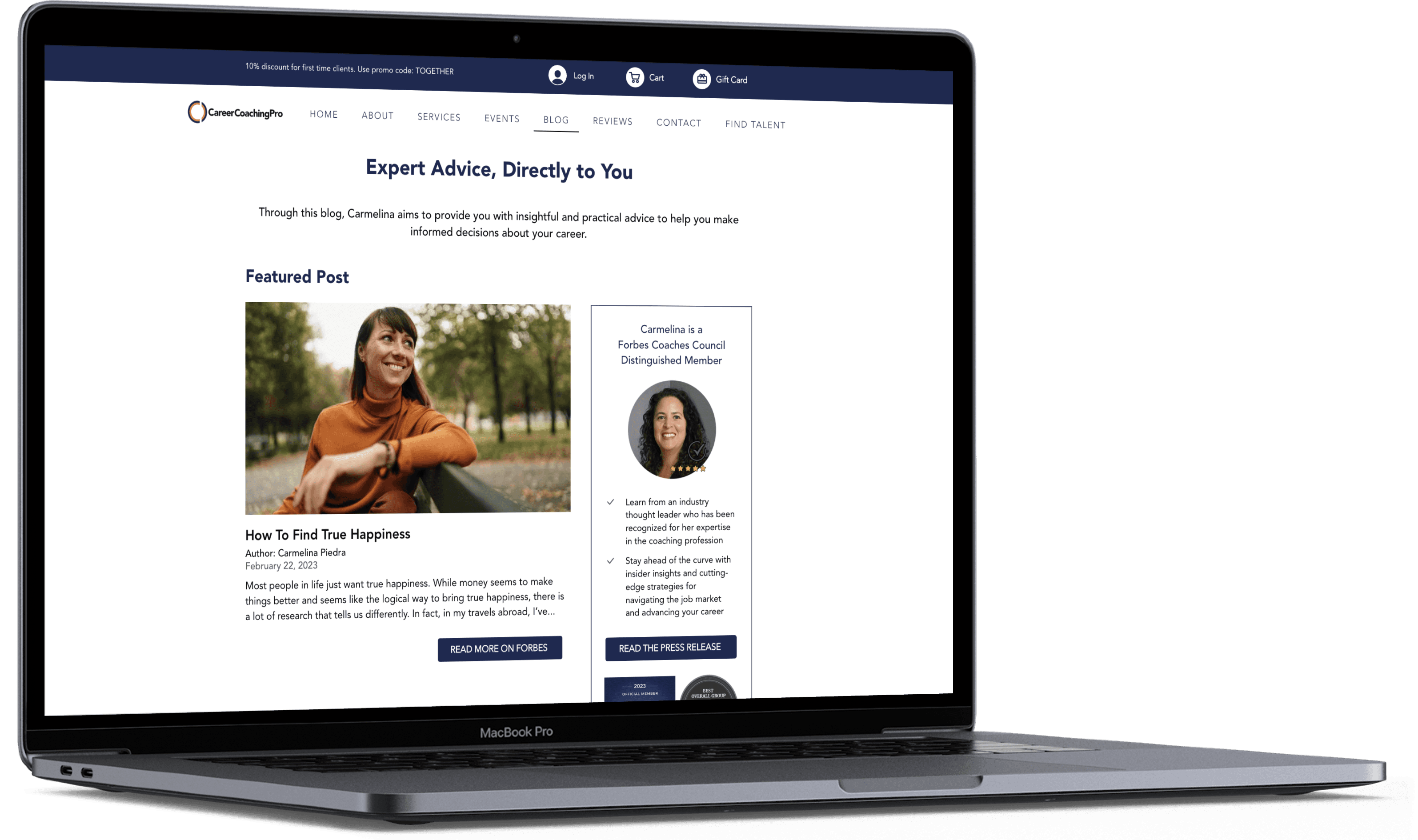 Career Coaching Pro Laptop Mockup