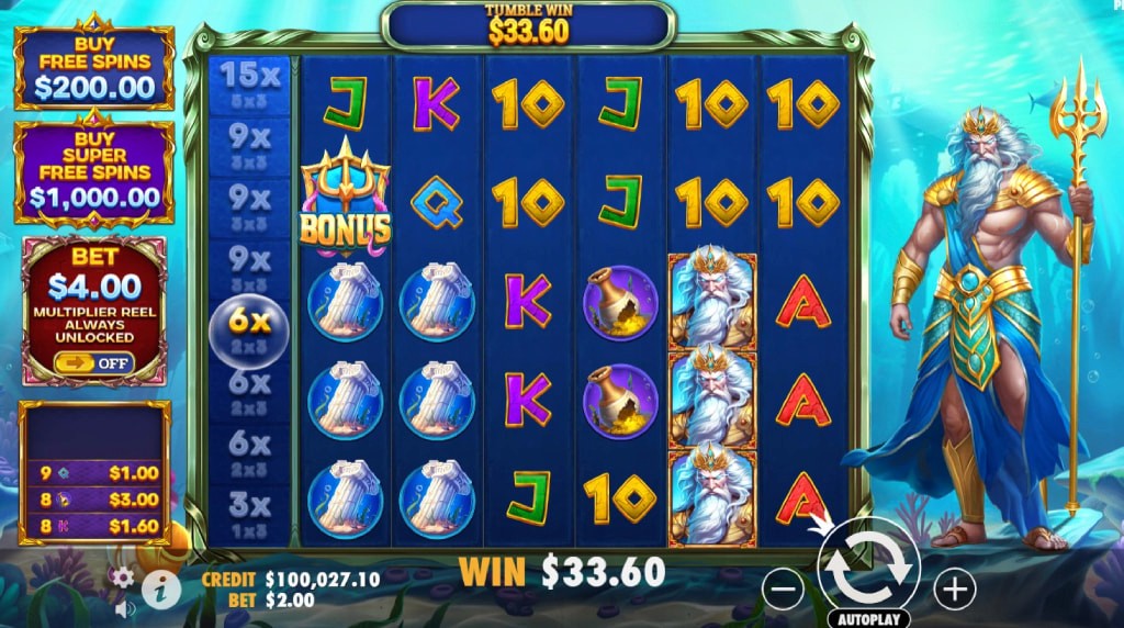 Waves of Poseidon - multiplicateur à gauche (Multiplier Reel)