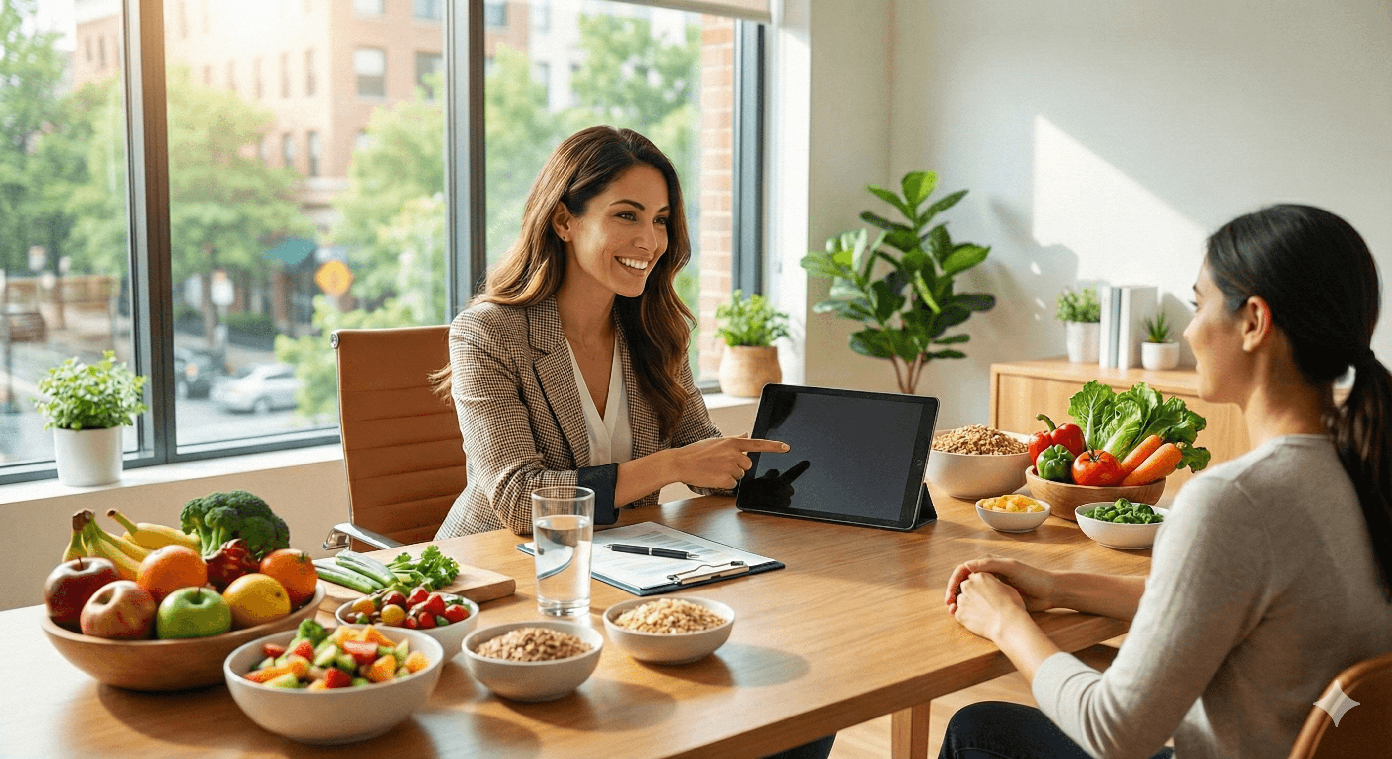 diyetisyen ve danisan görüsmesi