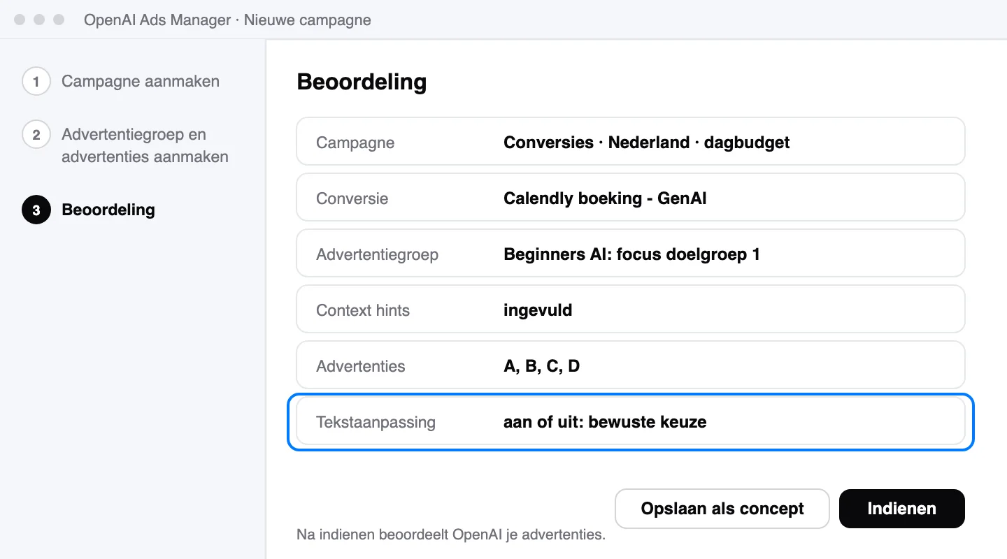 Schematische weergave: De laatste check vóór je indient.