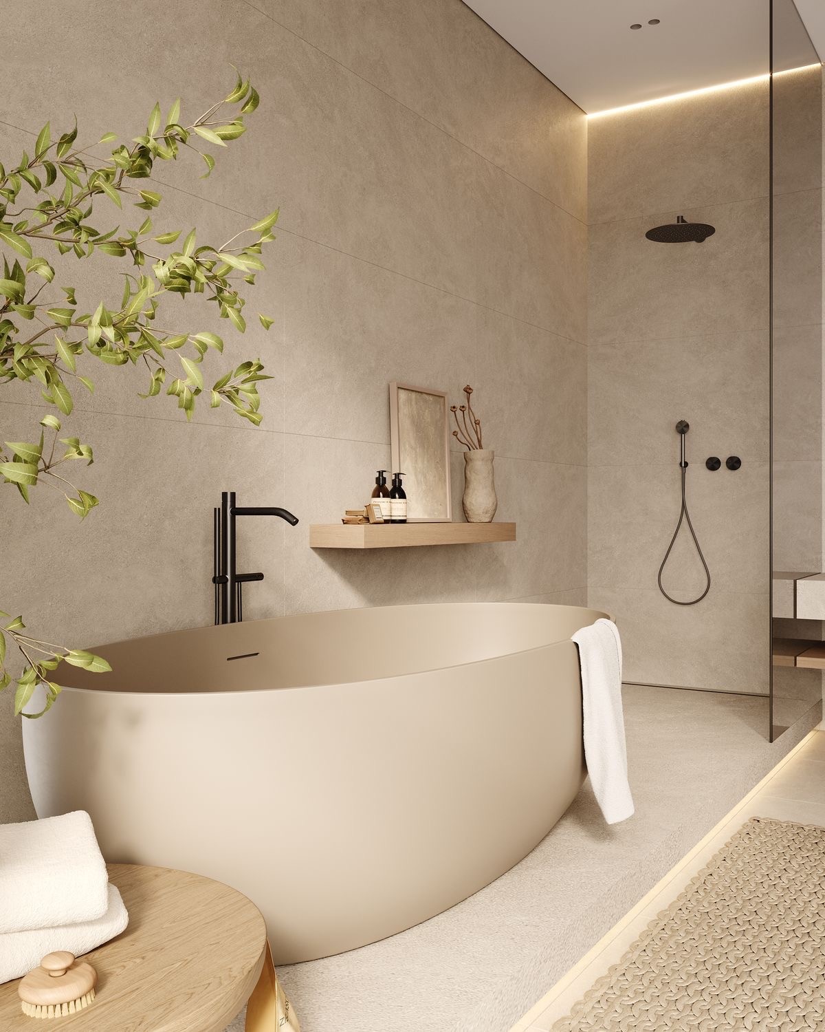 luxurious golden beige bedroom