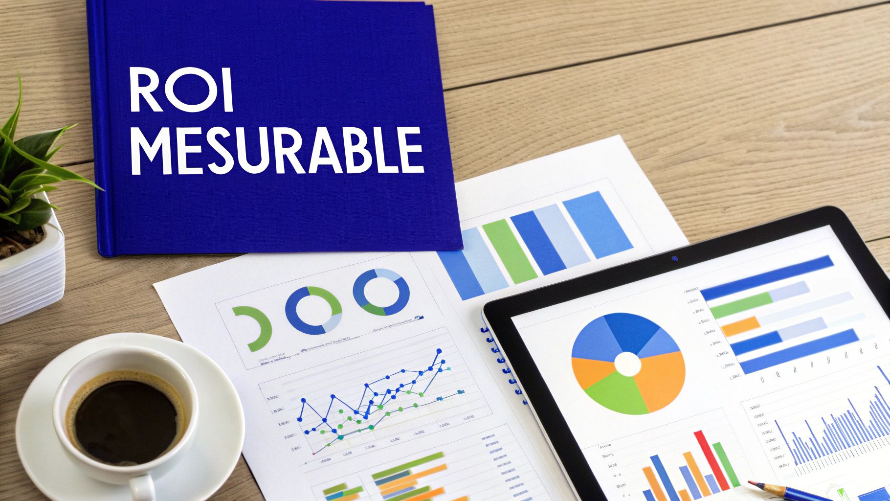 Bureau avec dossier bleu 