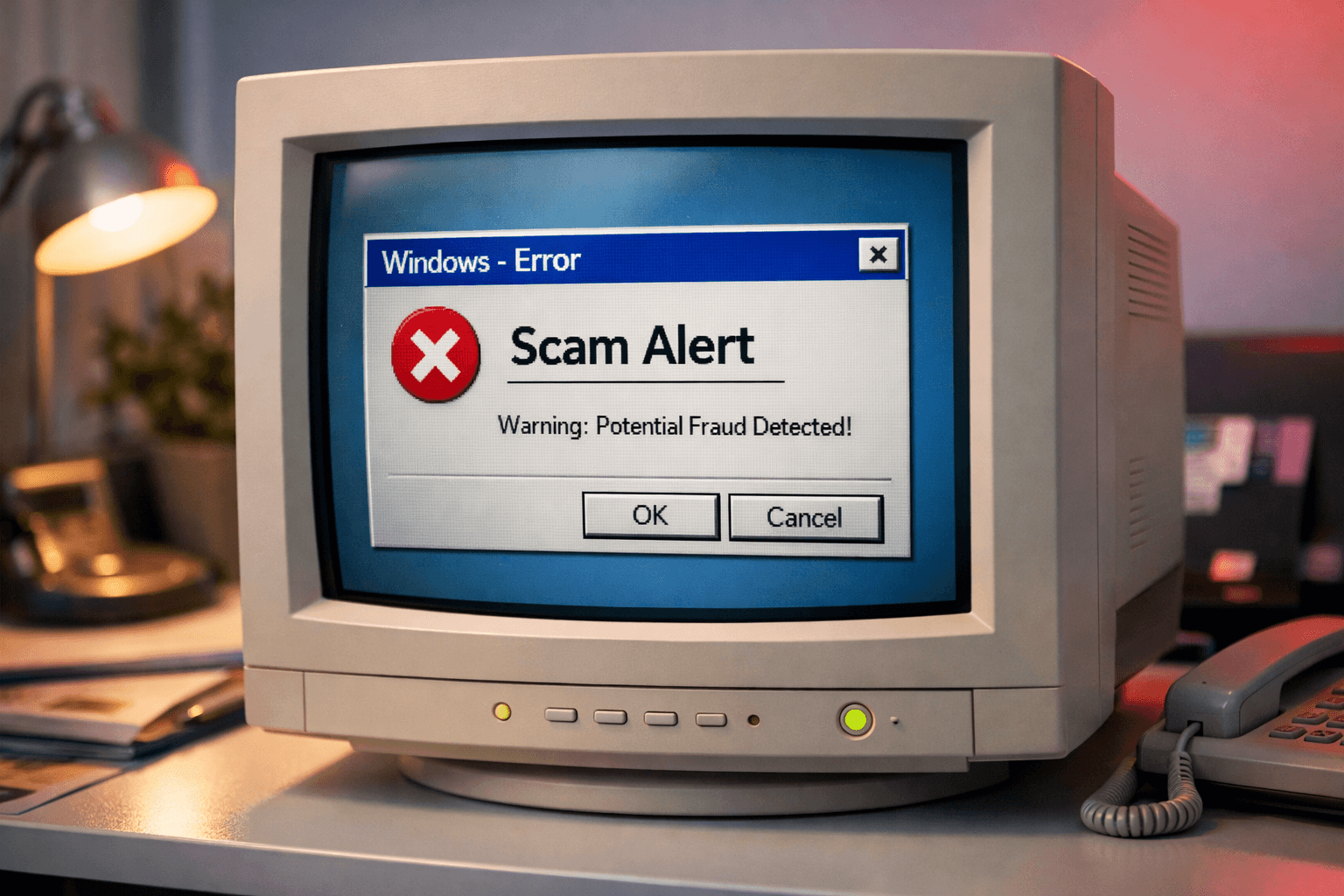 Scam alert warning message